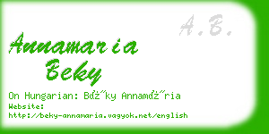 annamaria beky business card